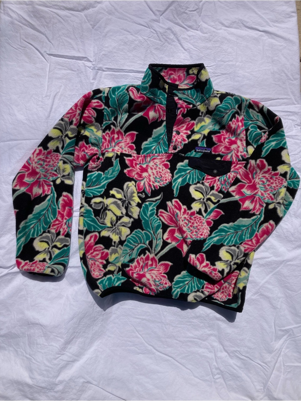 Patagonia Synchilla T-Snap floral pullover